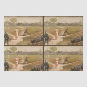 Papel De Seda Desligamento do Jogo Baseball da Vintage 1800s