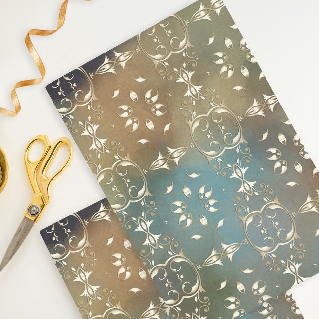 Papel De Seda Desligamento do Ornamentado clássico do Damask Dou (Criador carregado)