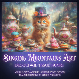 Papel De Seda Desligamento do Partido do Chá Vitoriano de Kitten