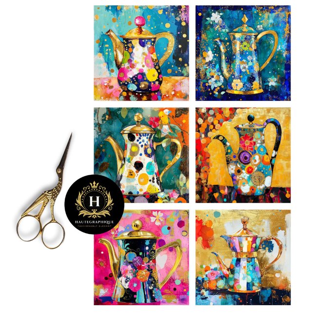 Papel De Seda Desligamento do Pote de Café Retro Whimsic (Criador carregado)