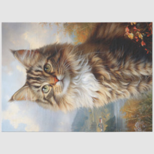 Papel De Seda Desligamento do Retrato do Maine Coon Kitten