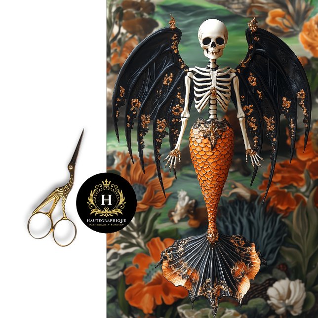 Papel De Seda Desligamento do Skeleton da Sereia do Vampiro Góti (Criador carregado)