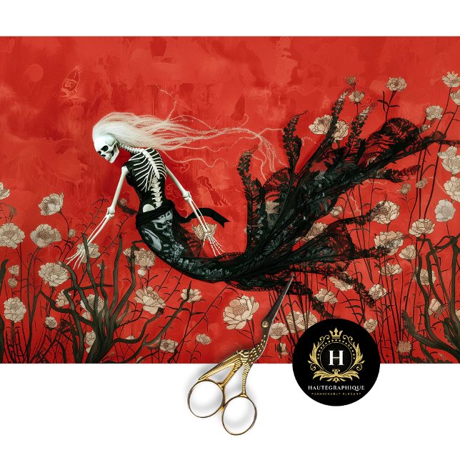 Papel De Seda Desligamento do Skeleton da Sereia do Vampiro Góti (Criador carregado)