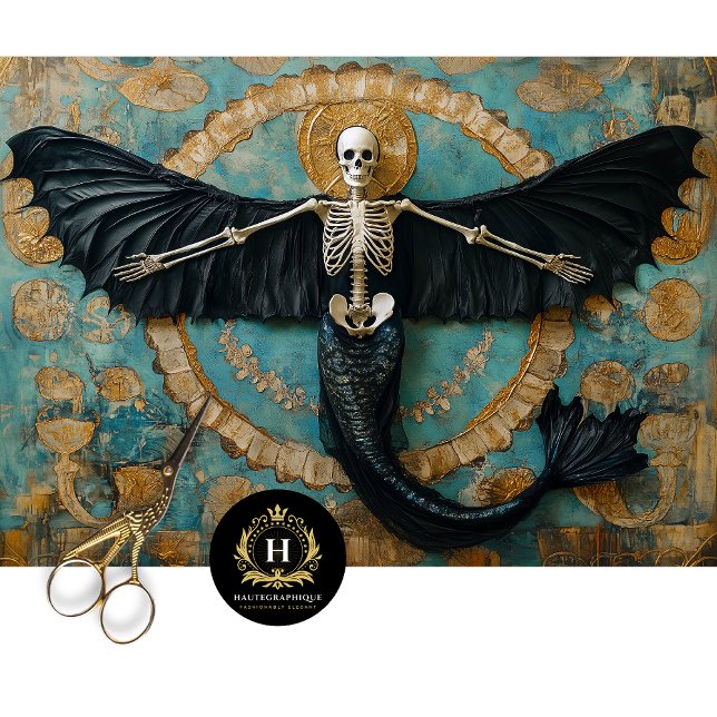 Papel De Seda Desligamento do Skeleton da Sereia do Vampiro Góti (Criador carregado)