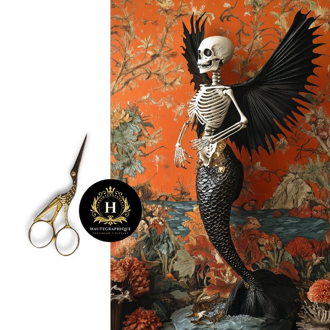 Papel De Seda Desligamento do Skeleton da Sereia do Vampiro Góti (Criador carregado)