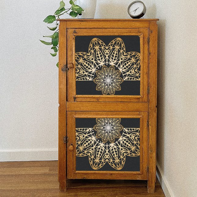 Papel De Seda Desligamento Dourado de Mandalas Metálico Elegante (Criador carregado)