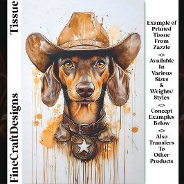 Papel De Seda Desligamento DP1 do Xerife de Cowboy Brown Dachshu