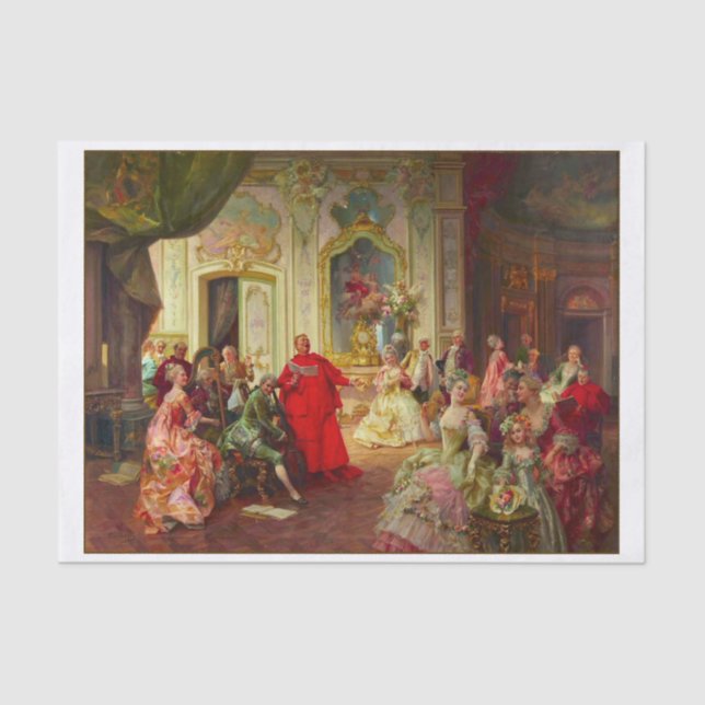 Papel De Seda Desligamento Elegante de Motif do século XVIII (Frente )