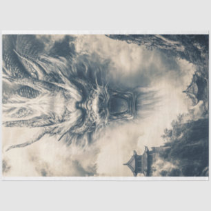 Papel De Seda Desligamento Epic Chinese Dragon Illustration
