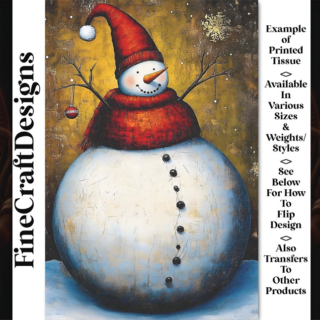 Papel De Seda Desligamento Feliz Jolly Snowman BA7 (Criador carregado)