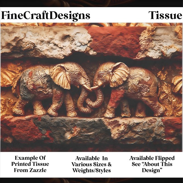 Papel De Seda Desligamento Russo de Bronze e Elefantes Dourados  (Criador carregado)