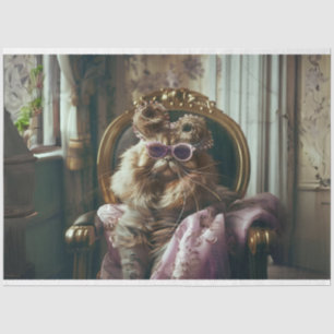 Papel De Seda Desligamento sofisticado de gatos de vintagem