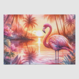 Papel De Seda Desligamento Tropical Flamingo Cor-de-Rosa