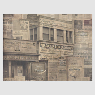 Papel De Seda Desligamento Vintage Jornal fontes antigas cores d