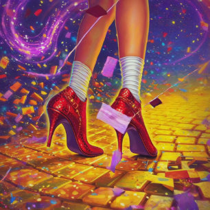 Papel De Seda Desligar a estrada Brick do Ouro de dança Whimsica