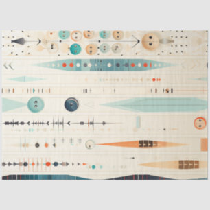 Papel De Seda Desligar Abstrato Formas Padrões Azul Laranja