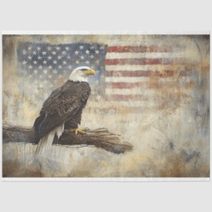 Papel De Seda Desligar Águia Balda e Bandeira Americana
