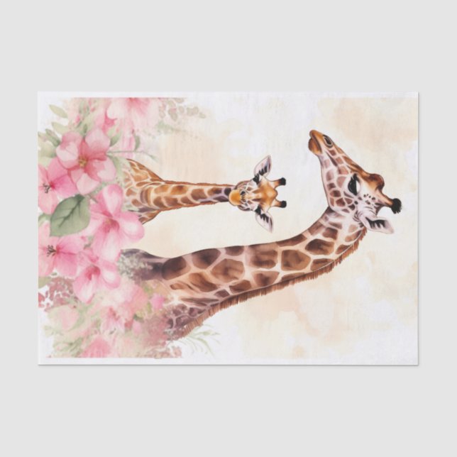 Papel De Seda Desligar amantes da girafa selvagem (Frente )