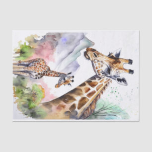 Papel De Seda Desligar amantes da girafa selvagem