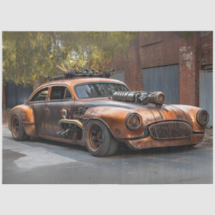 Papel De Seda Desligar Carro de Cobre Steampunk Vintage