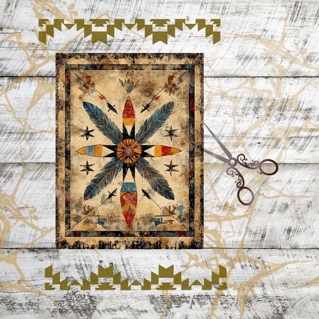 Papel De Seda Desligar Design Simétrica Nativa Americana (Criador carregado)