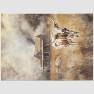 Papel De Seda Desligar Fazenda Longhorn Campo Estradas