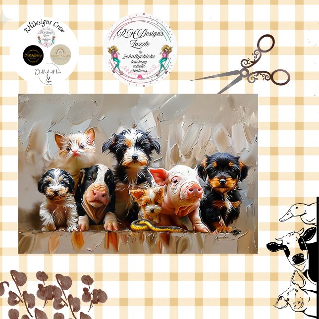 Papel De Seda Desligar Foto Animal para Escritório de Vet (Criador carregado)