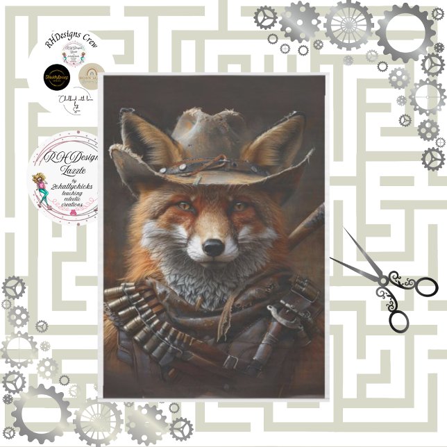 Papel De Seda Desligar Fox Steampunk Bandito (Criador carregado)