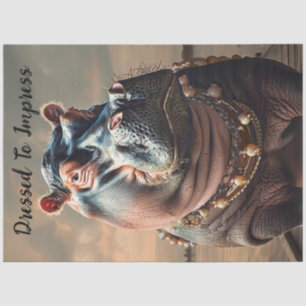Papel De Seda Desligar Hippo Vestido para Imprimir