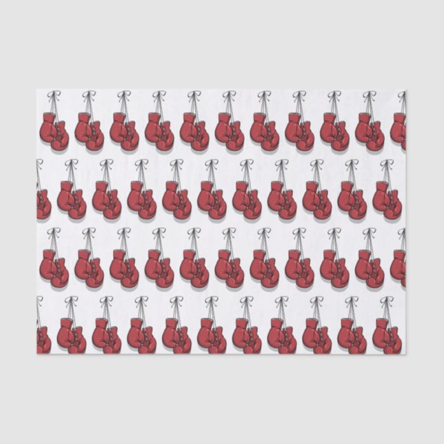 Papel De Seda Desligar Luvas Vermelhas de Aniversário Boxando (Frente )