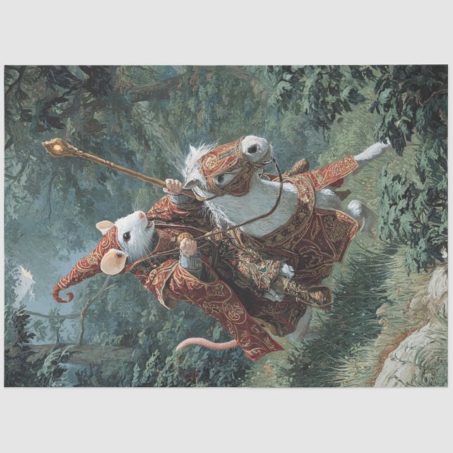 Papel De Seda Desligar o Mouse do Guerreiro e o Cavalo Branco Ma (Frente )