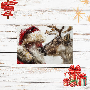Papel De Seda Desligar Papais noeis e Obrigação de Natal Rudolph