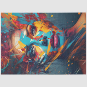 Papel De Seda Desligar pintura Mídia Mista Abstrato da Mulher