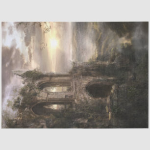 Papel De Seda Desligar Ruínas da cena mágica no nascer do sol