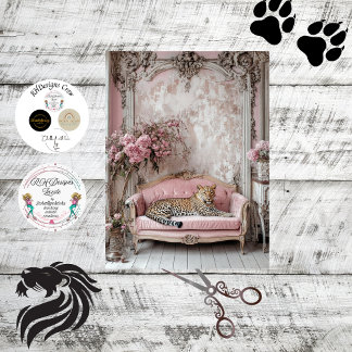 Papel De Seda Desligar Sala Branca Romântica Lavish Leopard
