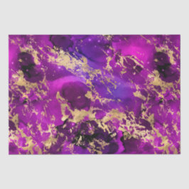 Papel De Seda Deslumbrante Galáxia de Mármore Rosa e Dourado