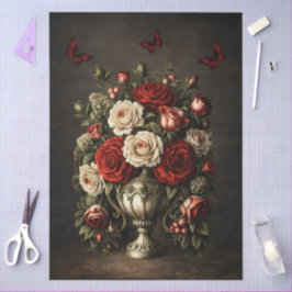 Papel De Seda Deslumbrante Mobiliário Floral Rústico Elegante De