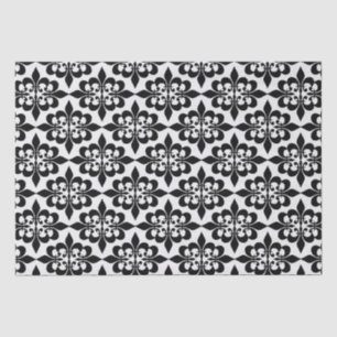 Papel De Seda Desmontagem de Damasco Branco preto-Na moda para E
