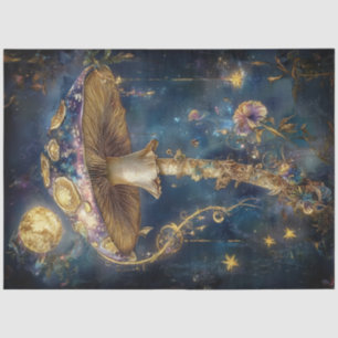 Papel De Seda Desnupage Fantástico Blue Ouro Cogumelo