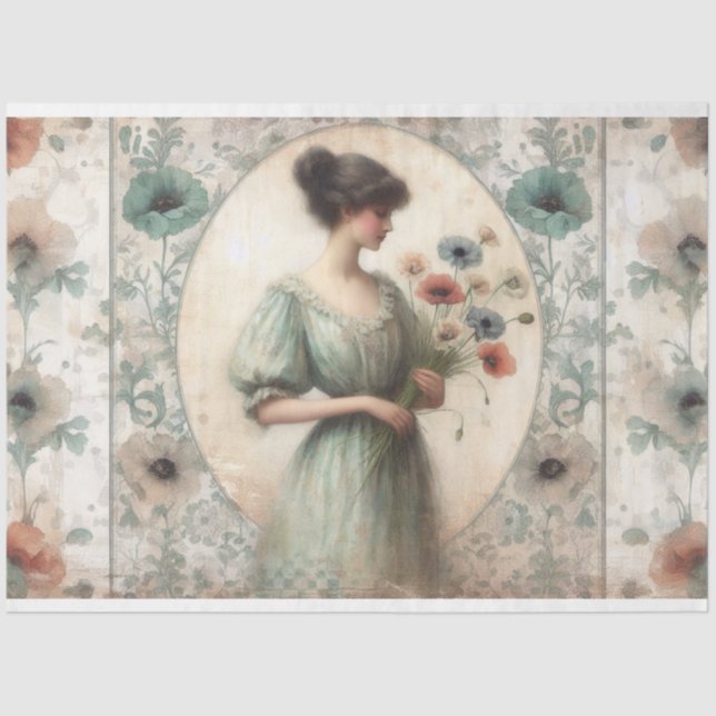 Papel De Seda Desnupage Floral Vitoriana da Femme (Frente )