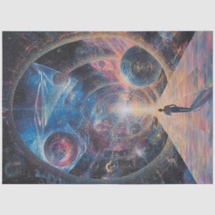 Papel De Seda Desnupage Mundo Cósmico das Estrelas dos Planetas