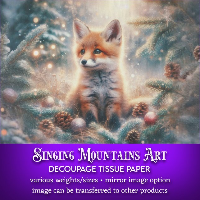 Papel De Seda Desnute Adorável de Fox Winter Wonderland (Criador carregado)