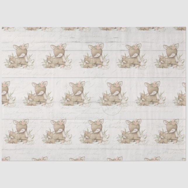 Papel De Seda Desnute de Chá de veado de madeira (Frente )