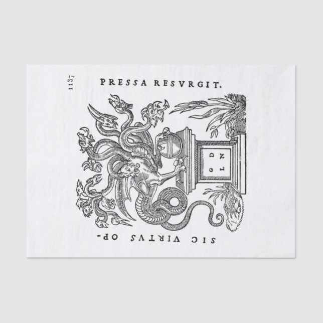 Papel De Seda Desvinculação de arte do dragão de vinage (Frente )
