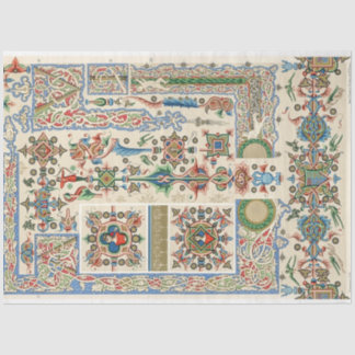 Papel De Seda Desvinculação de bordas e padrões de arte popular