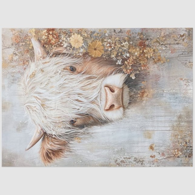 Papel De Seda Desvinculação de flores selvagens de vaca do plana (Frente )