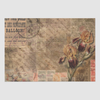 Papel De Seda Desvinculação do Chique de Colagem de Ephemera Vin
