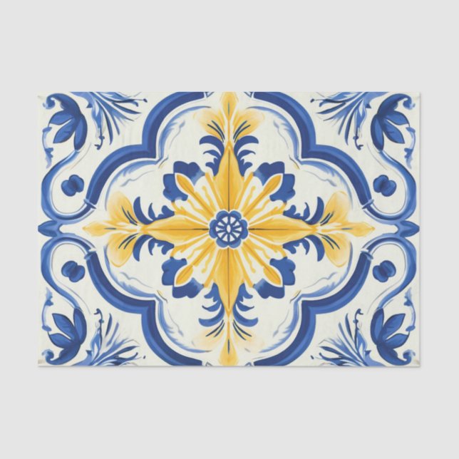 Papel De Seda Desvinculação do padrão de azulejo bonito portuguê (Frente )