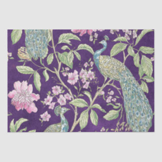 Papel De Seda Desvinculação floral de pantanal chinês roxo