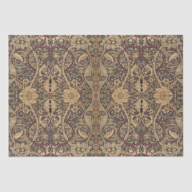 Papel De Seda Detalhe do tapete William Morris Bullerswood (Frente )